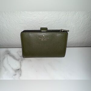 Kate Spade Forest Green Pebbled Leather Bifold